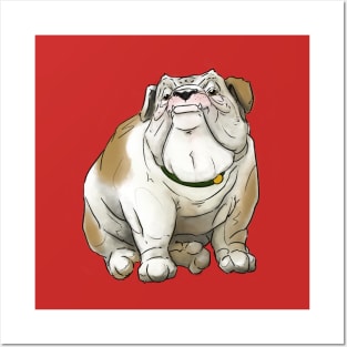 Happy English Bull Dog Breed Posters and Art